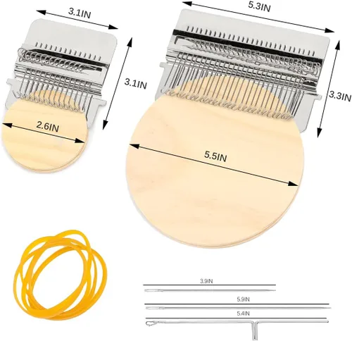 Vista 6 de Pequeño telar Speedweve - Mini telar de madera para tejer, práctico telar de retorcimiento, telar reparador, telar de tejer para manualidades, tejer