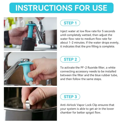 Vista 5 de Kit de imprimación de filtro para sistemas de filtración de agua alimentados por gravedad Berkey, filtros universales para sistema de agua Berkey
