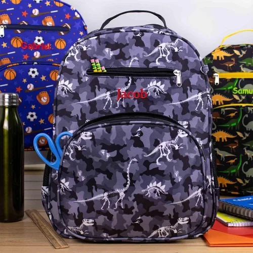 Vista 2 de DIBSIES Mochila personalizada de la colección Adventure, Camuflaje Dinosaurio, Mochila