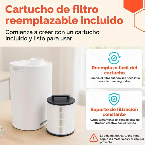 Vista 7 de Glowforge Filtro láser artesanal con cartucho de filtro de carbón activado