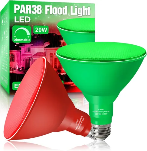 Vista 9 de PAR38 Bombillas LED de inundación para exteriores, paquete de 2 unidades, regulables 20 W (equivalente a 200 W) bombillas de inundación de base E26