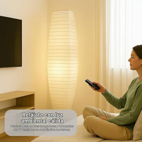 Vista 6 de LIGHTACCENTS Lámparas de pie de papel de arroz para sala de estar, paquete de 2 lámparas de pie de papel blanco con interruptor de pie
