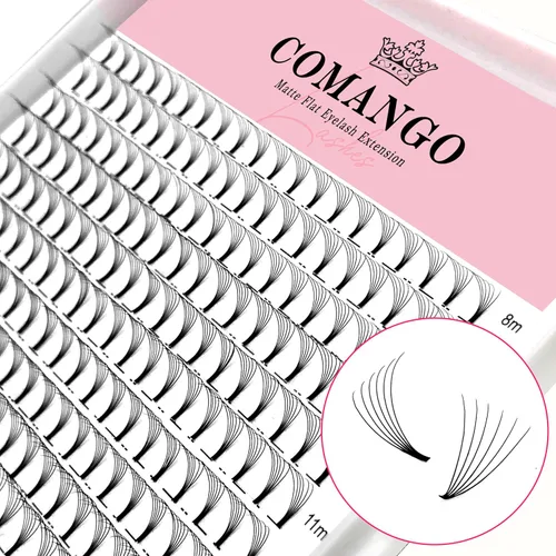 Vista 26 de Extensiones de pestañas de volumen prefabricadas 10D, 0.003 in de grosor, rizo C/D, 0.472 in, tallo corto, extensiones de pestañas de volumen