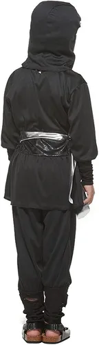 Vista 6 de EraSpooky Disfraz de ninja de Halloween para niños disfraz de asesino negro para niños