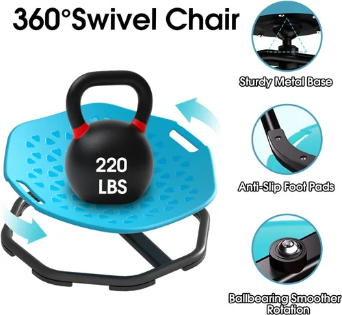 Vista 4 de Silla Giratoria Sensorial para Niños Autistas, Silla Giratoria Mejorada para Niños con Manijas, Mejora el Enfoque y el Equilibrio, Ideal para Equipo
