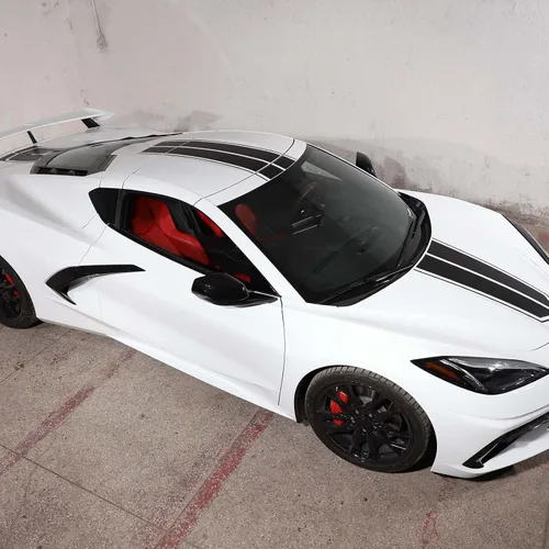 Vista 3 de Calcomanías decorativas para la parte superior de la puerta trasera y trasera, 5 unidades, compatibles con Corvette C8 Stingray 2020-2023, Negro
