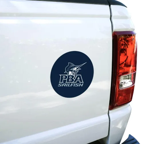 Vista 2 de Palm Beach Atlantic University Logotipo Primario Automotriz Refrigerador Coche Locker Vinilo Círculo Imán