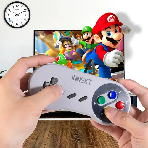Vista 5 de Paquete de 2 controladores SNES, SAFFUN Retro USB Super Classic Controller para PC, Mac, Linux, Raspberry Pi 3, Sega Genesis Higan