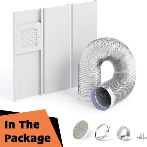 Vista 9 de GCGOODS Kit de ventana de ventilación de secadora para manguera de secadora de 4 pulgadas, placas de sellado de ventilación ajustables para secadora
