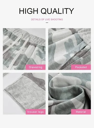 Vista 3 de Dokotoo - Pantalones deportivos de algodón para mujer, cintura elástica con cordón ajustable y bolsillos, estilo informal moderno, para correr