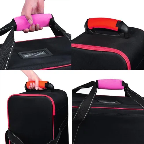 Vista 6 de SENHAI - Paquete de 5 agarraderas suaves y cómodas para asa de equipaje, con 2 correas de equipaje de viaje para añadir una bolsa, accesorios