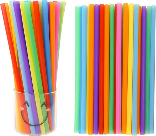 Vista 10 de Tomnk 300 pajitas desechables, pajitas de plástico de 8.25 pulgadas, pajitas de plástico para vasos y café helado 0.24" Wide Food-Grade BPA-Free