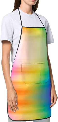 Vista 4 de Mixed color pattern Chef Apron for Men and Women - Waterproof Kitchen Chef Apron with Pockets, Perfect for Cooking, Salon & More
