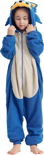 Vista 2 de OGUDEAL Kids Sonic Onesie Halloween Sonic The Hedgehog Cosplay Costume Boys Cartoon Animal Jumpsuit One Piece Outfit Zipper
