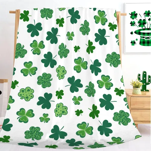 Vista 9 de Manta de lujo para el día de San Patricio, mullida, cálida y acogedora para sofá, cama y sala de estar, 40 x 30 pulgadas