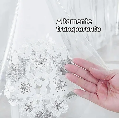 Vista 4 de Artisan Flair - Protector de mesa ovalado transparente de 54 x 72 pulgadas Table Protector for Dining Tables, Transparent Vinyl, Waterproof
