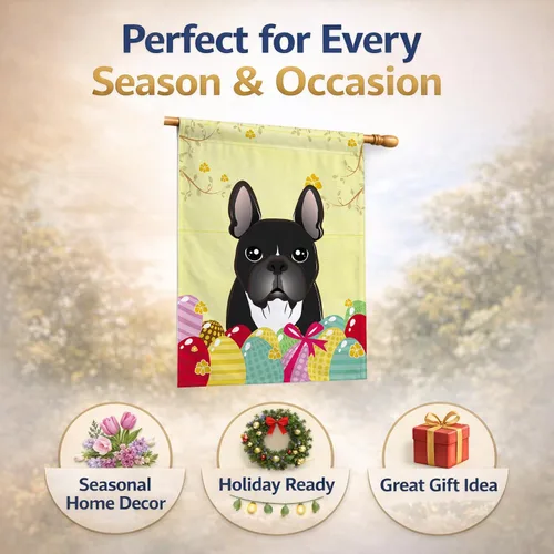Vista 30 de Caroline's Treasures BB1923GF Bandera decorativa para jardín con diseño de Border Collie, para caza de huevos de Pascua, para jardín, jardín, patio