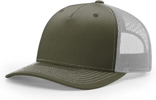 Vista 32 de Richardson 112 - Gorra de camionero de 5 paneles de alta calidad, ajustable, gorra Richardson en blanco estructurada Bark Duck Camo / Marrón