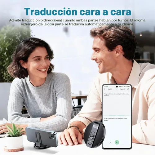 Vista 2 de Dispositivo de traductor AI, traductor inteligente portátil para traducción en tiempo real de 165 idiomas, Traductor de idiomas portatil de bolsillo