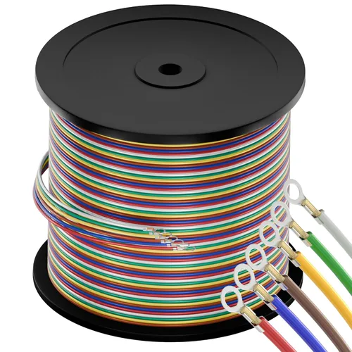 Vista 8 de Cable de remolque extra largo de 400 pies, calibre 14, 5 vías, cable de extensión unido CCA, arnés SAE J1128, carretes de alambre primario