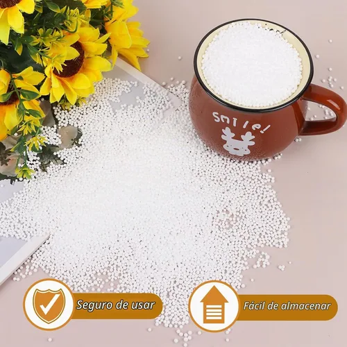 Vista 5 de DECORA 80000 piezas de mini bolas de espuma para bricolaje y suministros de limo, cuentas de espuma blanca de 0.079 a 0.118 pulgadas para decoración