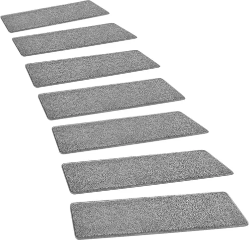 Vista 29 de PURE ERA Bullnose - Juego de peldaños de alfombra para escaleras sin cinta, antideslizantes, protectores de escaleras para interiores, alfombras