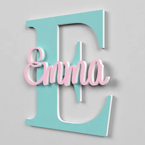 Vista 5 de Letrero de nombre para guardería, regalo personalizado para bebé, decoración de nombre de guardería, letras de pared, niños y niñas, encima