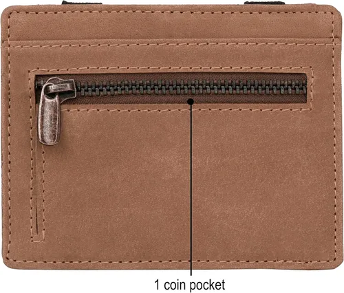 Vista 4 de Urban Forest Cartera mágica de cuero para hombre, Tabaco vintage, Casual