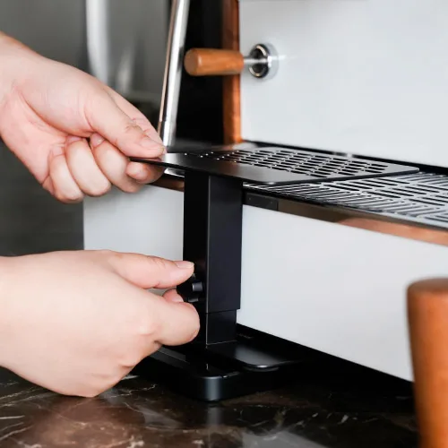 Vista 5 de watchget Bastidor de pesaje de café electrónico, altura ajustable, acero inoxidable, báscula de café, soporte para máquina de café expreso, bastidor