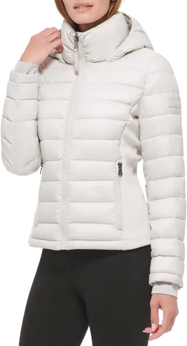 Vista 3 de Calvin Klein Chaqueta de paneles laterales ligera y casual para mujer resistente al agua