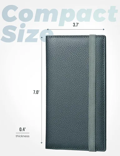 Vista 135 de Yarnic Funda para chequera personal, soporte para chequera con soporte para bolígrafo y divisor de plástico transparente integrado para cheques Rosa