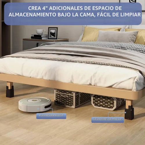 Vista 6 de Elevadores de cama de 4 pulgadas con abrazadera de tornillo ajustable, paquete de 4, color negro