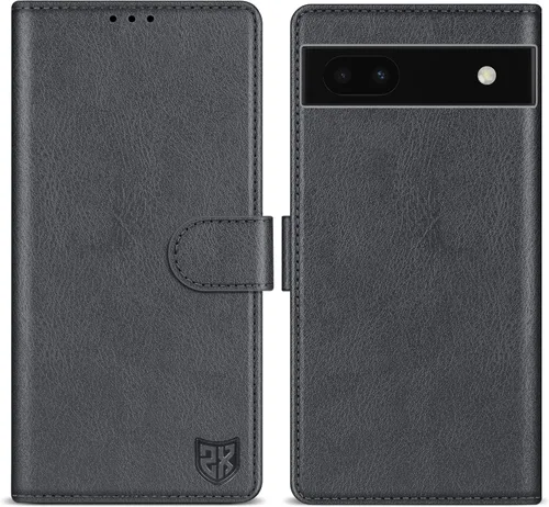 Vista 9 de ZZXX Funda tipo cartera para Google Pixel 6a con bloqueo RFID, ranura para tarjetas, función atril, cierre magnético, funda protectora de cuero
