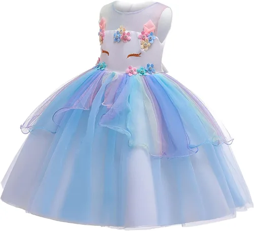 Vista 3 de Vestido de unicornio de princesa, disfraz de unicornio para Halloween, cosplay, regalo de cumpleaños