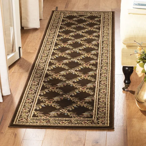 Vista 35 de SAFAVIEH Lyndhurst Collection - Alfombra de pasillo, 2 pies 3 pulgadas x 8 pies, color negro y marrón, diseño tradicional de enrejado floral,