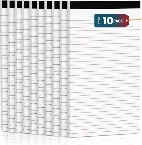 Vista 12 de 3 paquetes de blocs de notas legales blancos de 8.5 x 11 pulgadas, blocs de notas de rayas anchas, blocs de escritura con líneas microperforadas, 30