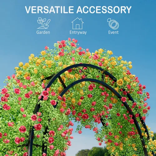 Vista 4 de Arbuxzuy Arco de Jardín de Acero de 102 pulgadas Pérgola Enrejado para Plantas Trepadoras Exterior, Patio, Arco de Jardín Ancho Resistente Duradero