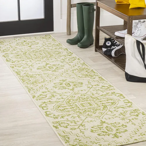 Vista 15 de JONATHAN Y SMB105D-28 - Alfombra de pasillo Boho para interiores y exteriores 2 x 8, color Negro/Gris, con textura de estrella, tejida