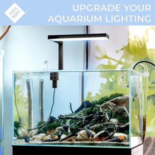 Vista 6 de Aqua Worx Orion Nano LED - Luz de acuario delgada y ajustable para tanque de peces con atenuación de 4 etapas, luz de acuario para plantas y peces