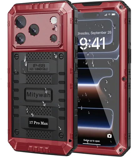 Vista 30 de Mitywah Funda impermeable para iPhone 7/iPhone 8 / iPhone SE 2020, funda de metal resistente de grado militar, protección de cuerpo completo
