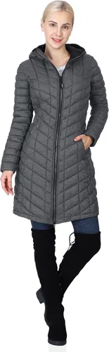 Vista 11 de Outdoor Ventures Abrigo Puffer Largo con Capucha Maryan para Mujer, Ultra Ligero, Cálido, Thermolite (Fiel a la talla. Orden Tamaño Normal) Tinta