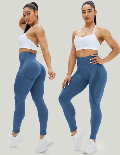 Vista 6 de HIGORUN - Leggings sin costuras para mujer, moldeadores, con diseño gráfico de sonrisas, de cintura alta, para el gimnasio, yoga o hacer ejercicio