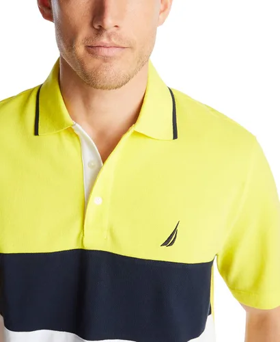 Vista 7 de Nautica Polo de manga corta 100% algodón piqué bloque de color para hombre