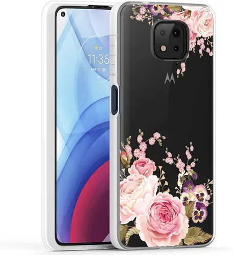 Vista 4 de Funda para Moto G Power 2021 (no compatible con la versión 2020), funda para Motorola G Power, funda transparente y flexible de silicona de goma