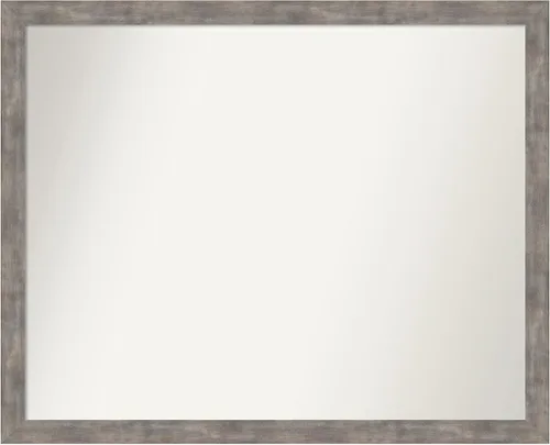 Vista 190 de Amanti Art Silver Bathroom Mirror for Over Sink, 26x45 Custom Made Marred Pewter Rectangle Vanity Mirror, Oversize Casual Wood Frame, Hangs Estaño