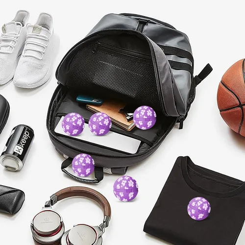 Vista 9 de Scent-Hi - Pelotas desodorantes para tenis de lavanda, paquete de 6 unidades, aroma natural, ambientador de zapatos, bolas giratorias, eliminador
