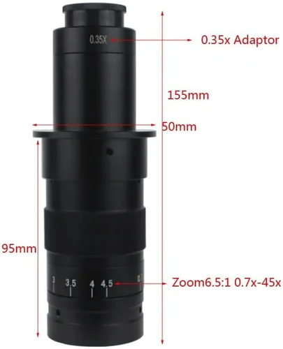 Vista 3 de Kit de microscopio 48MP 4K HDMI USB Cámara de microscopio de video digital monocular industrial 120X 180X 300X Zoom Lente de montaje en C