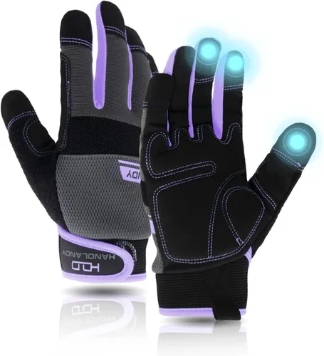 Vista 15 de AIGEVTURE Guantes de trabajo de seguridad para hombres y mujeres, guantes de mecánico ligeros para pantalla táctil, guantes de trabajo de jardinería