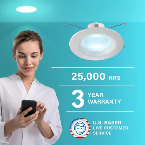 Vista 2 de Sengled Iluminación empotrable inteligente, 5/6 pulgadas, emparejamiento automático S1 con dispositivos Alexa, luz diurna 5000K, luces LED, luces