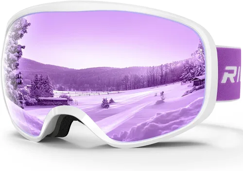 Vista 13 de Gafas de esquí de snowboard para hombres, mujeres, adultos, jóvenes, sobre gafas OTG/100% protección UV, antivaho/visión amplia